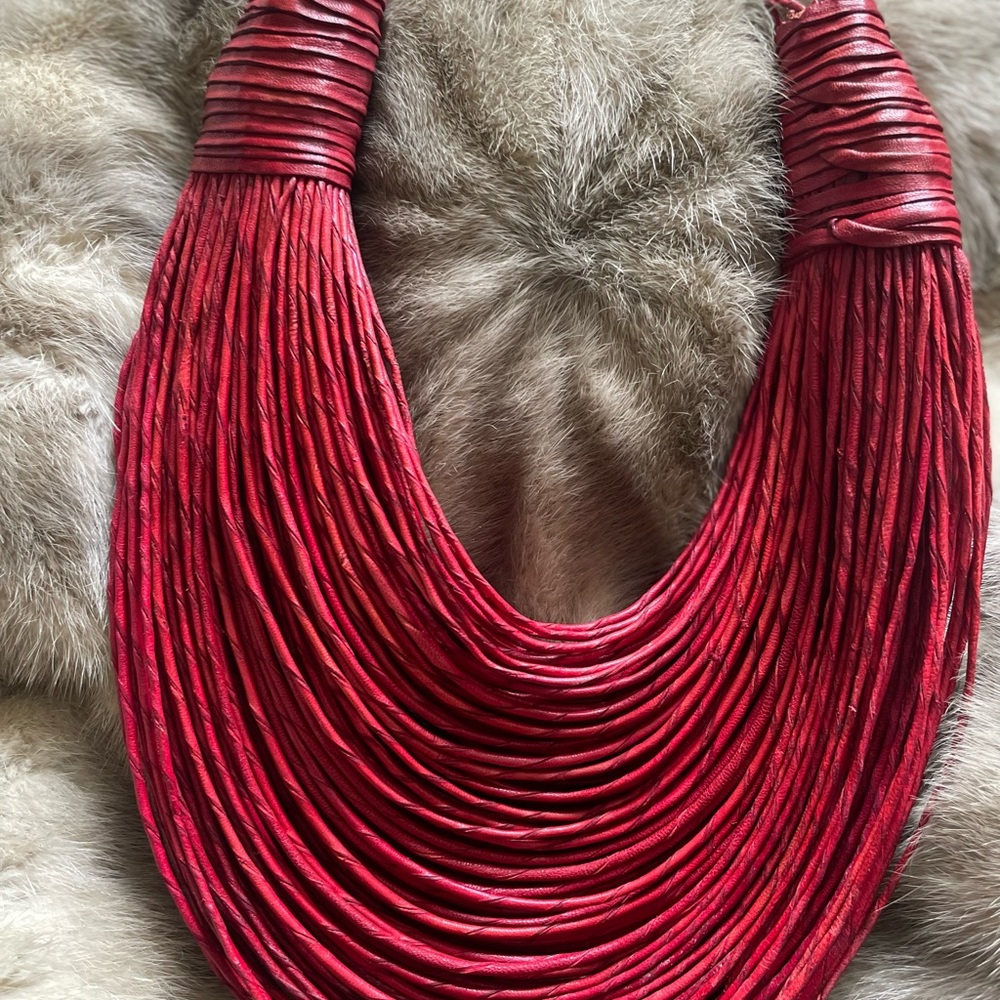 Unique Dramatic Stunning Red Necklace, Never Worn! - image 2